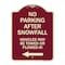 Signmission No Parking After Snowfall Vehicles May Be Towed or Plowed-In with Left Arrow, A-DES-BU-1824-23787 A-DES-BU-1824-23787 - alternate 1